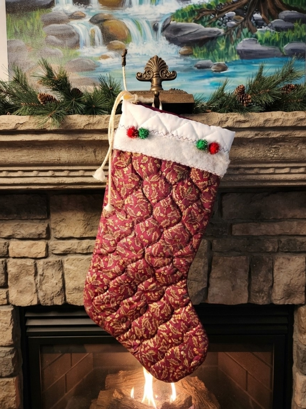 Vintage Christmas Stocking Handmade